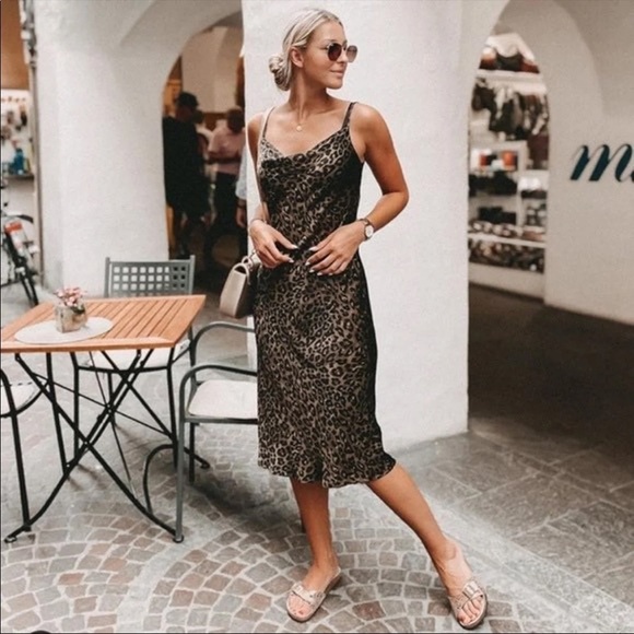 Zara Blogger Favorite Leopard Print Slip Dress - Picture 1 of 15